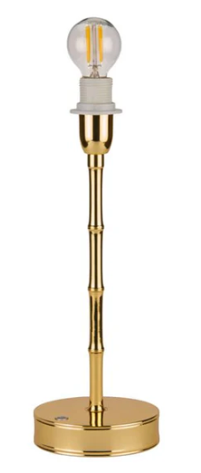Bamboo Gold 12" Lamp with White Shade