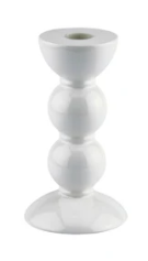 Bobbin Medium Candlestick - White