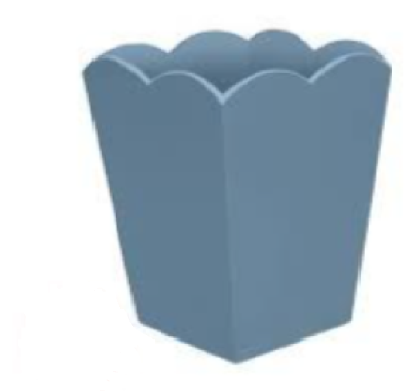 Scalloped Bin Chambray Blue