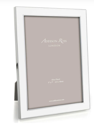 Silver Trim White Enamel 8x10 Frame