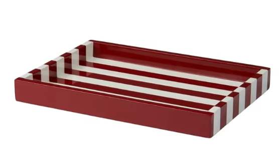 Small Burgundy Striped Tray