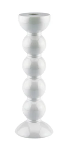 Bobbin Tall Candlestick - White