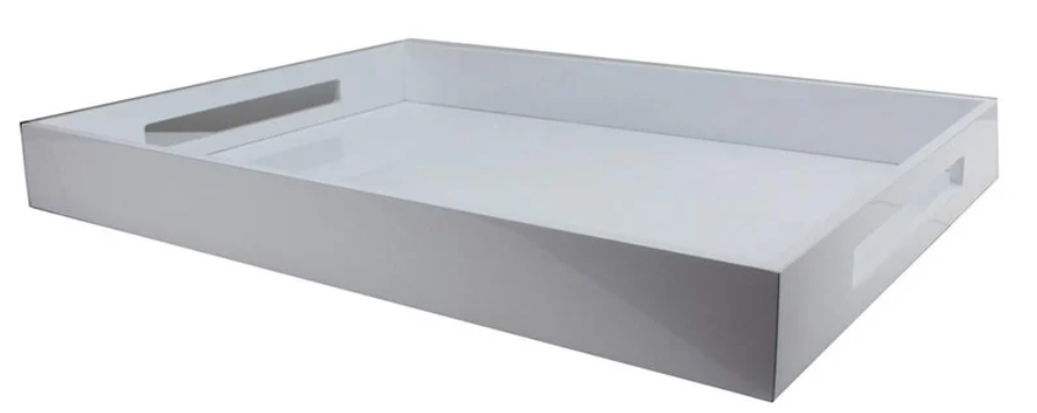 White Large Lacquered Ottoman Tray