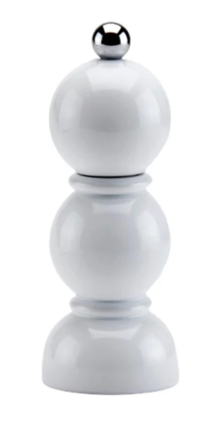 White Mini Bob Salt or Pepper Mill