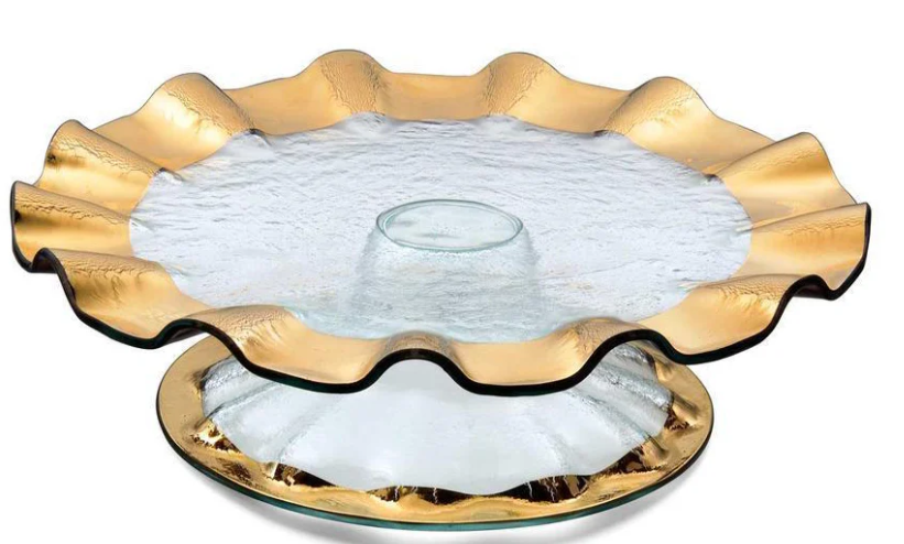 Ruffle Pedestal Cake Stand