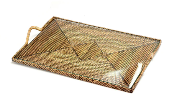 Rectangular Serving Glass Tray Medium - The Globe - Fine Gift & Home