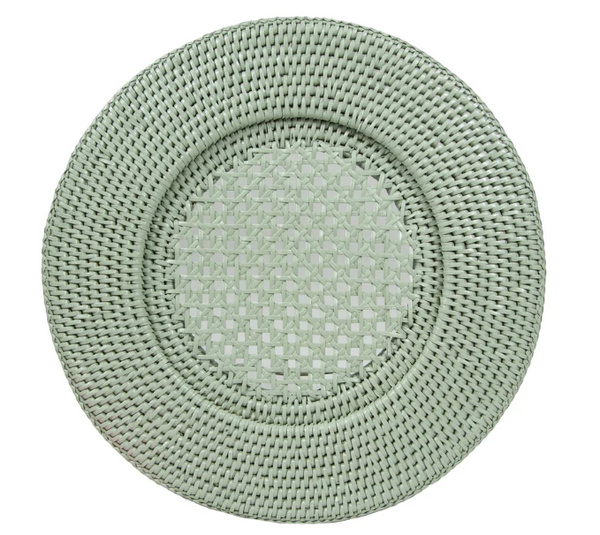 Rattan Green Charger Plate 12"