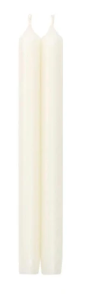 White Duet Candle: 10"