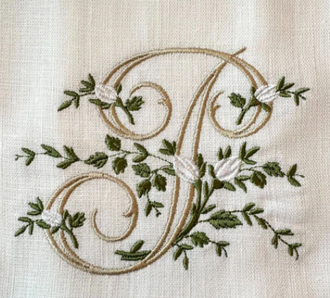 Floral Monogram Cocktail Napkin Set Letter P