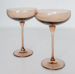 Colored Champagne Coupe Set of 2