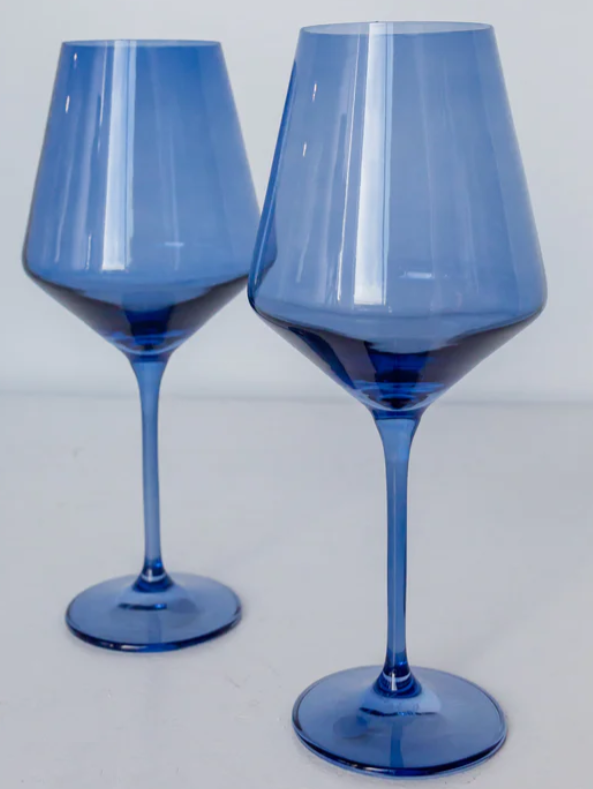 Colored Wine Cobalt Stemware Set - The Globe