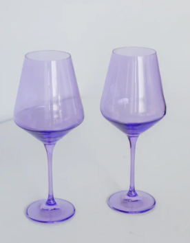 Colored Wine Lavender Stemware Set