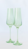 Colored Champagne Mint Flute Set of 2