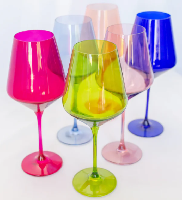 Colored Mixed Wine Stemware Set