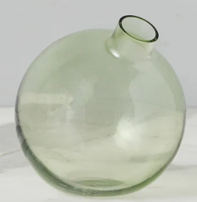 Glass Sphere Bud Vase Sage Green