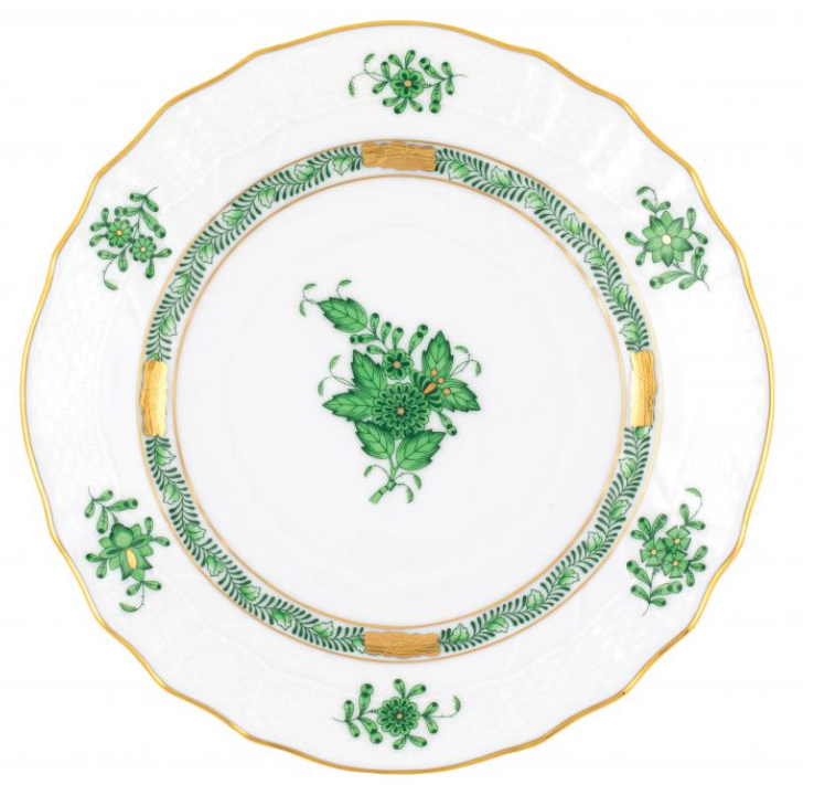 Chinese Bouquet Green Bread and Butter Plate