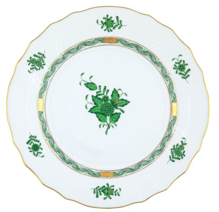 Chinese Bouquet Green Dinner Plate