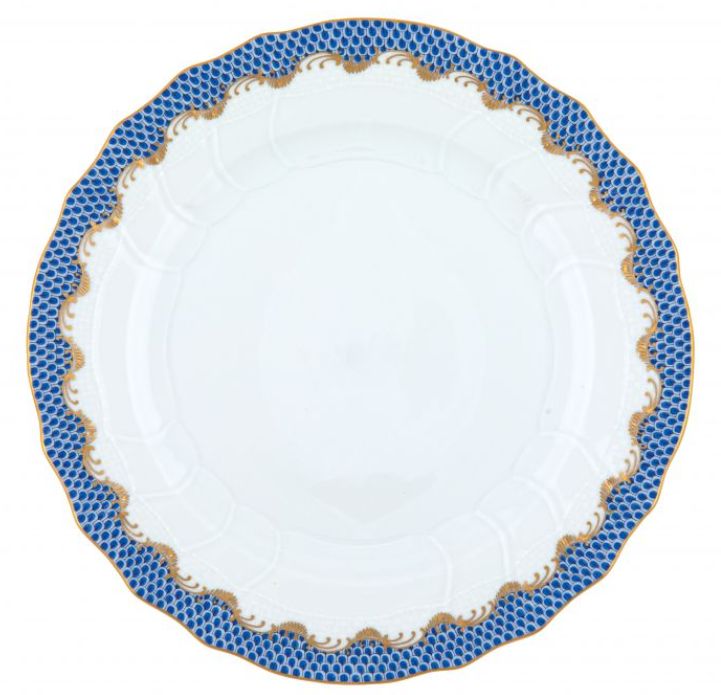 Fish Scale Blue Dinner Plate