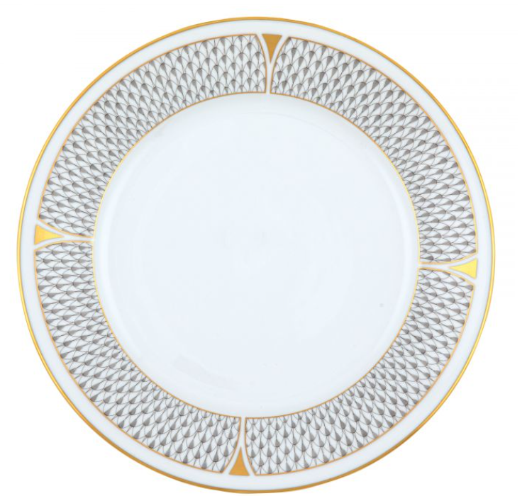 Art Deco Gray Dinner Plate