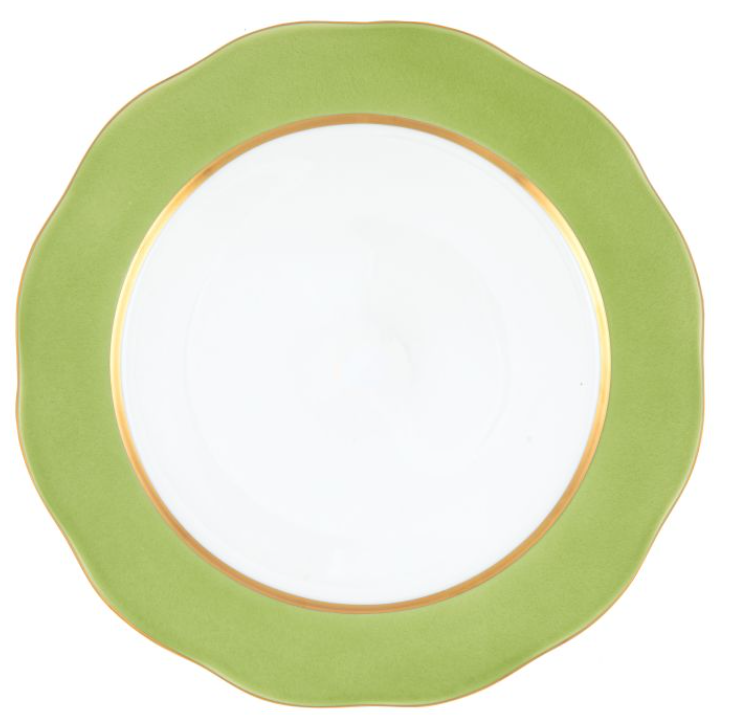 Olive Silk Ribbon Charger Plate