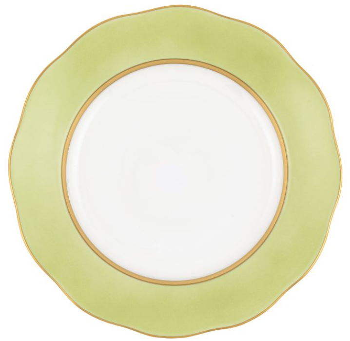 Silk Ribbon Olive Dessert Plate