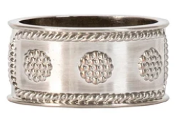 Berry and Thread Metal Napkin Ring - Bright Satin