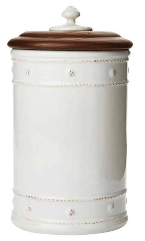 Berry and Thread Small Canister with Wooden Lid