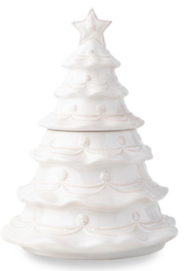 Christmas Tree Cookie Jar Whitewash
