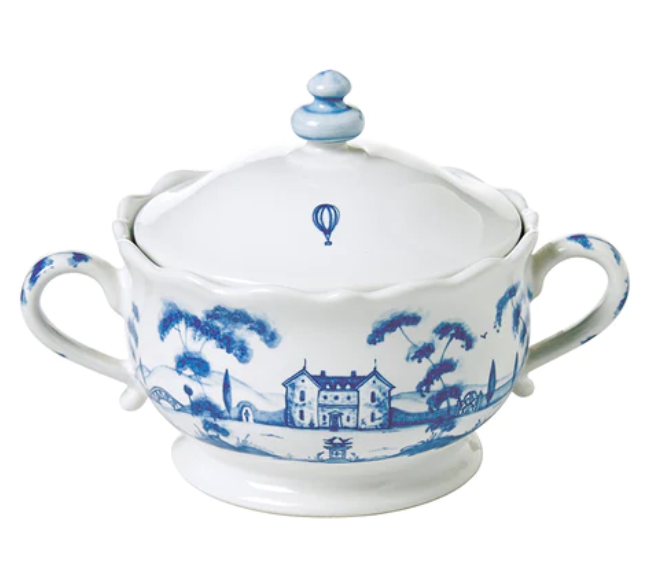 Country Estate Delft Blue Sugar Bowl With Lid