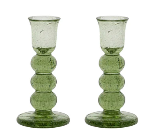 Provence Basil 5 inch Candlestick Set