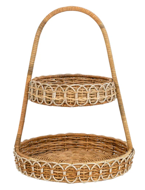 Provence Rattan Two Tiered Server