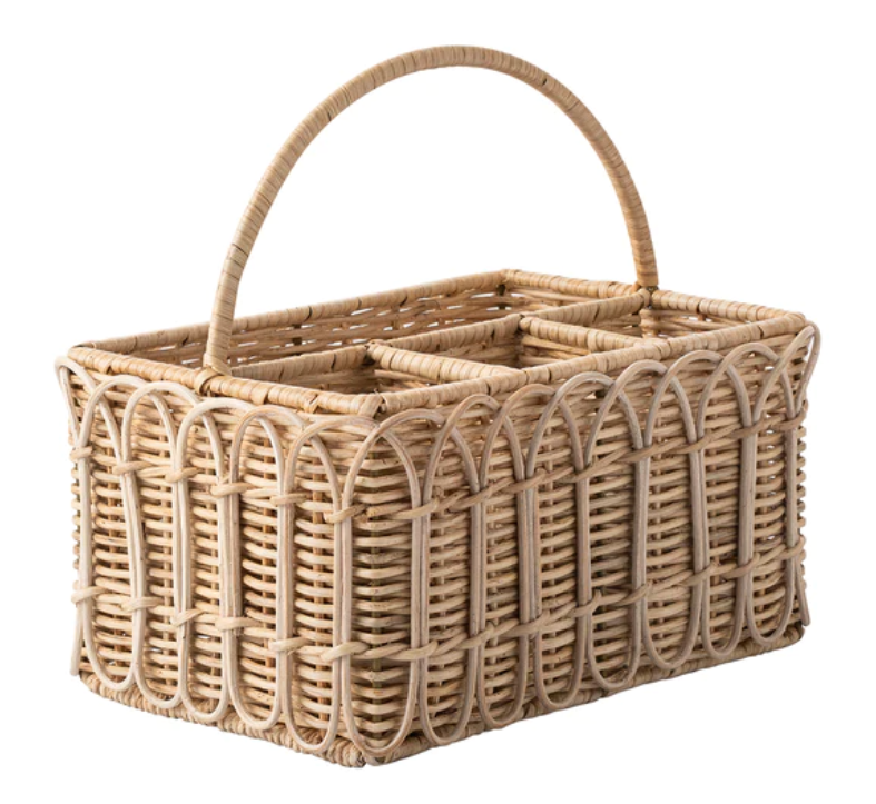 Provence Rattan Silverware Caddy