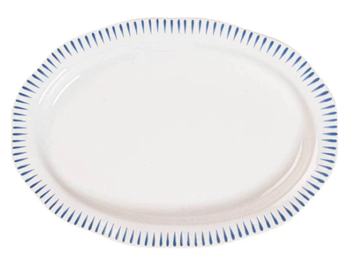 Sitio Stripe Serving Platter - Delft Blue