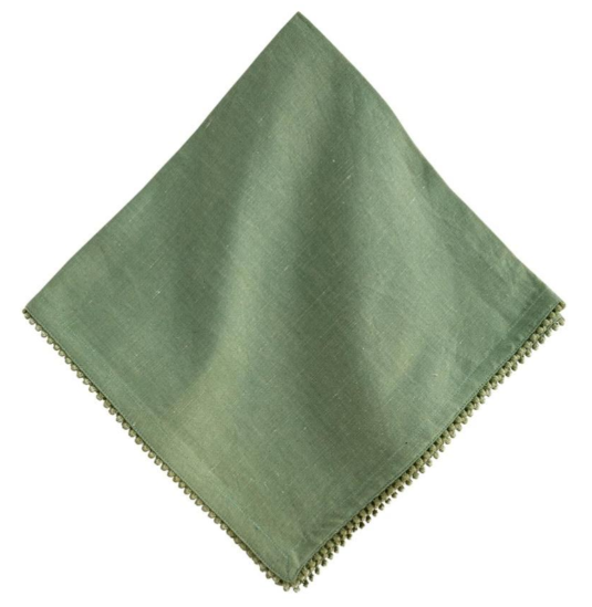 Berry Trim Napkin - Watercress