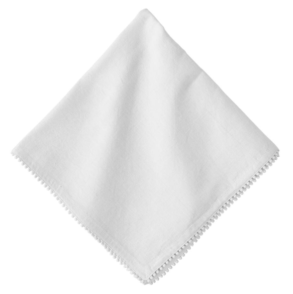 Berry Trim Napkin - White