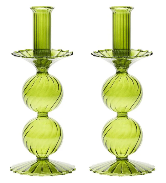 Bella Short Olive Candle Holder Set