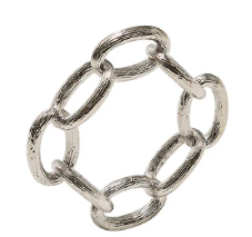 Chain Link Napkin Ring Set of Four: Silver
