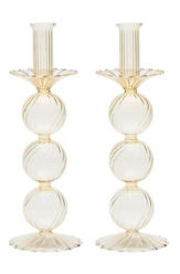 Iris Tall Champagne Candle Holder Set