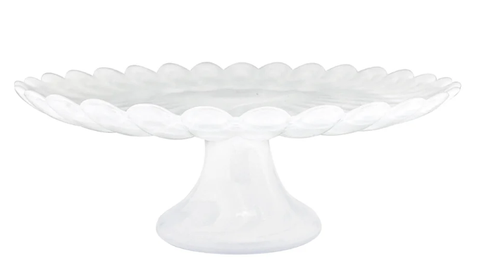 Alabaster Scalloped Small Cake Stand