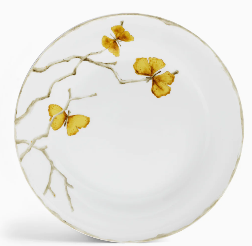 Butterfly Ginkgo Gold Dinner Plate