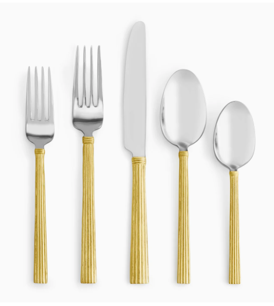 Wheat Gold 5 Piece Flatware Set