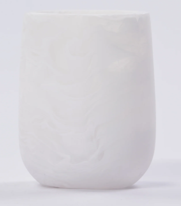 Bathroom Drinking Cup White Swirl
