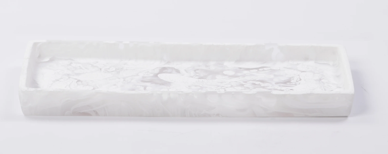 Rectangle Tray White Swirl
