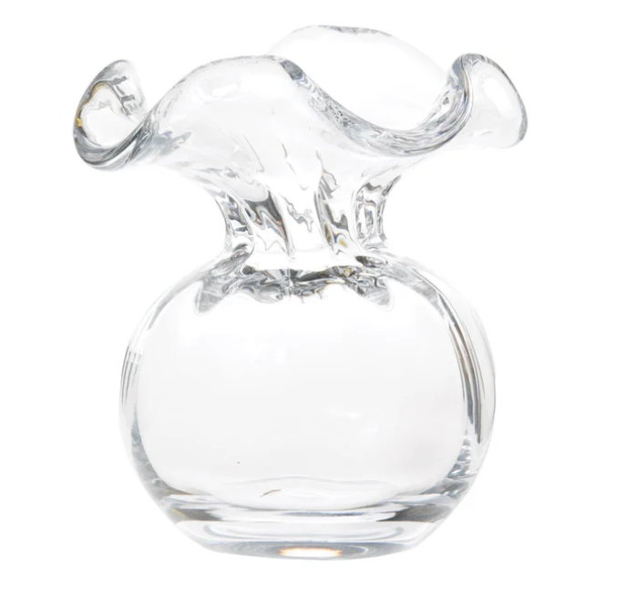 Hibiscus Glass Clear Bud Vase