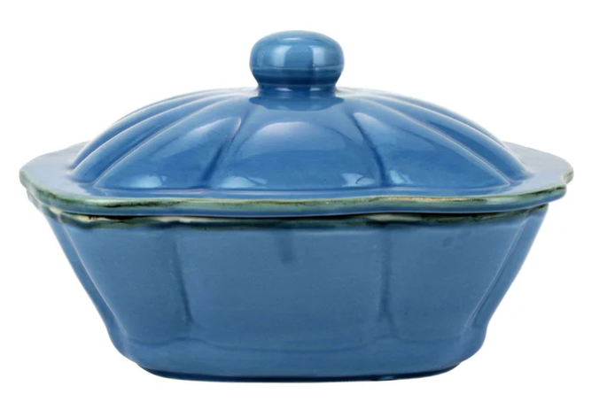 Italian Bakers Blue Square Covered Casserole Dish