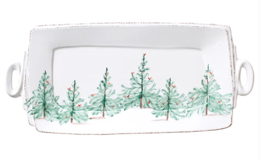 Lastra Holiday Handled Rectangular Platter