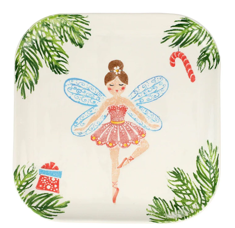 Nutcrackers Sugar Plum Fairy Square Platter