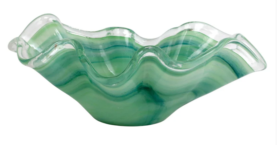 Onda Green Glass Large Bowl