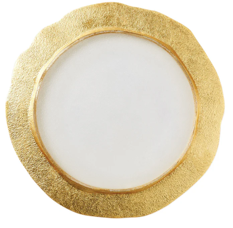 Rufolo Glass Gold Organic Service Plate / Charger Plate