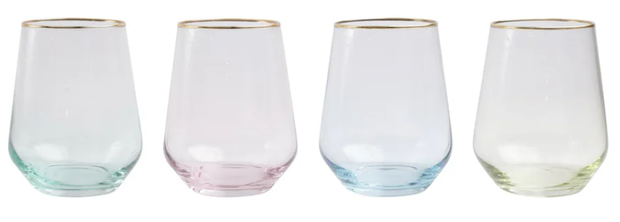 Rainbow Stemless Wine Set